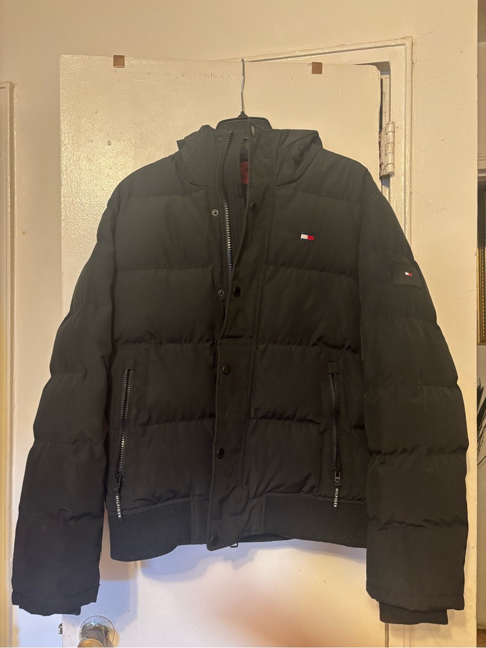 Tommy Hilfiger Black Quilted Puffer Jacket with Hood